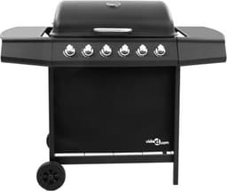 vidaXL Gasbarbecue met 6 branders zwart — thumbnail 4