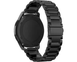 Strap-it Smartwatch bandje 20mm - Titanium horlogeband geschikt voor Samsung Galaxy Watch 42mm / Watch Active & Active2 40 & 44mm / Galaxy Watch 3 41mm / Gear Sport - Amazfit Bip / GTS - Polar Ignite / Unite / Pacer - zwart