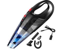 Woegel draadloze kruimelzuiger – stofzuiger nat en droog – snoerloos – auto stofzuiger – 4 opzetstukken – HEPA filter – zwart