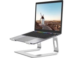 Laptopstandaard – Laptopstand – Laptophouder – Laptop Steun – Bureau - Statief – Laptopverhoger – Laptoprek - Macbook Air Pro Standaard – Aluminium LB-562 – Zilver