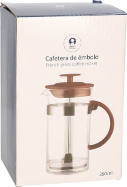 Cafetiere French Press koffiezetter - 350 ml - bamboe - Koffiezetapparaat voor verse koffie - 16 x 9 x 18 cm — thumbnail 3
