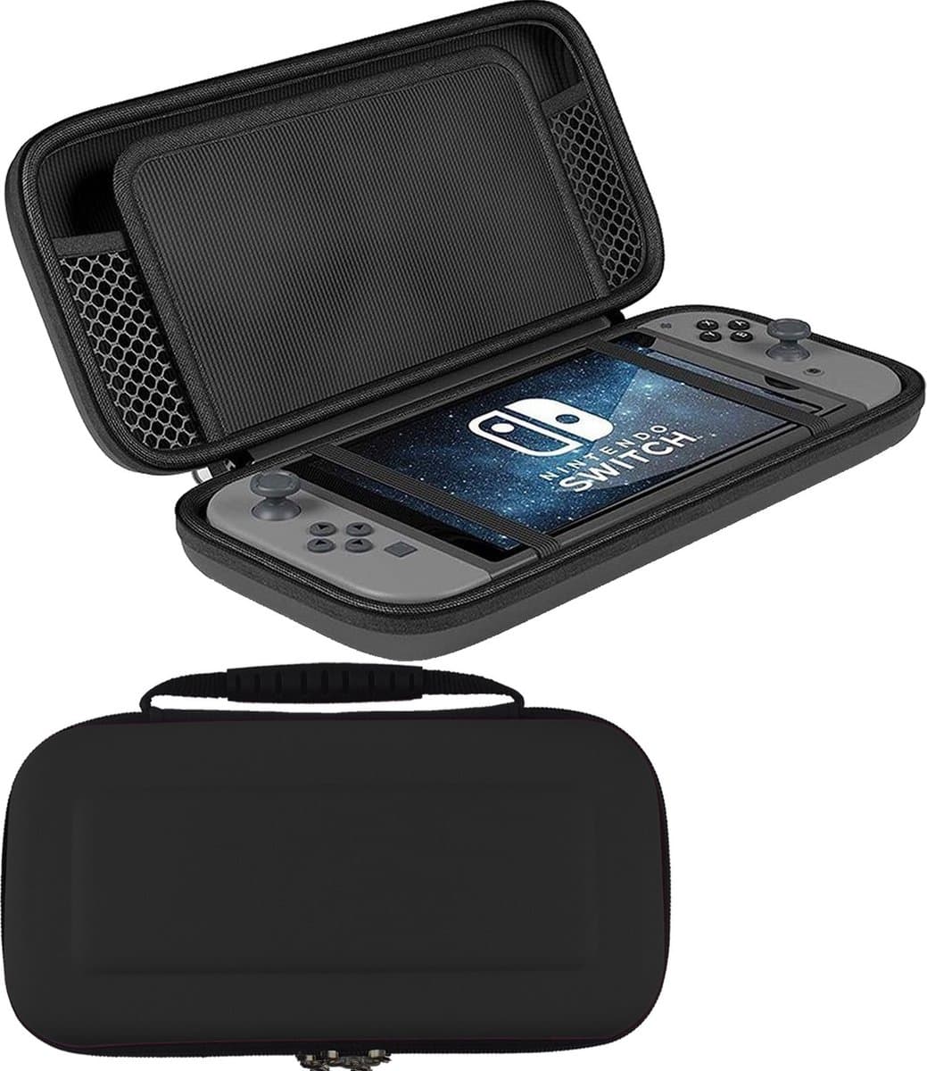 Hoes Geschikt voor Nintendo Switch Case Hoesje - Bescherm Hoes Geschikt voor Nintendo Switch Hoes Hard Cover - Zwart — afbeelding 1