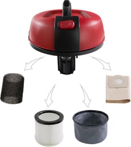 AREBOS Stofzuiger 1800W - Stofzuiger Zonder Zak - Stofzuiger met Zak - Vacuum Cleaner - Alleszuiger - Stof- en waterzuigers 30L — thumbnail 2