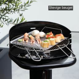 Barbecook Loewy 45 - Houtskool BBQ barbecue - Grilloppervlak 43 cm - Incl. Windscherm, BBQ rooster en asopvangpot - Zwart — thumbnail 5