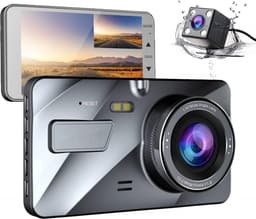 TechU™ Dashcam Voor en Achter Camera – M06 Pro – Dashboardcamera – 4” Scherm – Full HD 1080P – 170° Wijdhoeklens – Nachtvisie – Looprecording – Bewegingssensor – G-sensor – Parkeermonitor – Incl. Achteruitrijcamera - voor auto — thumbnail 1