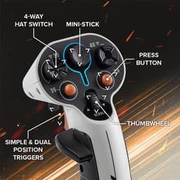 Thrustmaster SOL-R 1 Flightstick – Joystick voor PC – Ambidextrous (Links & Rechts) – 44 Actieknoppen – H.E.A.R.T. Technologie – Ideaal voor Star Citizen & Flight Simulator — thumbnail 4