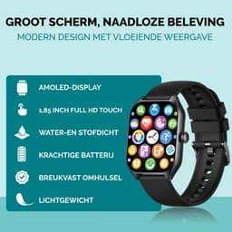 Royal Supplies C50 - Smartwatch- Smartwatch Dames & Heren - Screenprotector - 2026- Bellen- HD Touchscreen - Horloge - Stappenteller - Bloeddrukmeter - Saturatiemeter - IOS & Android - Rose goud — thumbnail 2