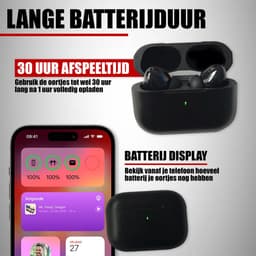 Bluetooth Oordopjes - Draadloze oortjes - Oortjes draadloos - Geschikt voor iPhone 12/13/14/15/16 Plus, Pro, Pro Max, iPad Pro, Air, 2022 en Samsung Galaxy A55, S24, Samsung Tablet S9 Plus, A9 etc. - Noise Cancelling - Bluetooth 5.3 - Wit — thumbnail 3