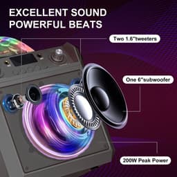 N-GEAR Block Party 602 XL - Karaoke set met 2 Microfoons - Karaoke set voor volwassenen - Partybox met Verlichting - Space Grey — thumbnail 2