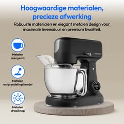 MEDION keukenmachine met vleesmolen (800 watt, gelijkstroommotor, roestvrijstalen kom van 4,6 liter, energiebesparend, zeer stil, digitaal sensor-touch-display, MD12600) Zwart — thumbnail 3