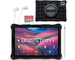 Bosstony Snelle Kids Tablet 10 inch - Ouderlijk Toezicht - 6000mAh Batterij - Android 13 - Incl Beschermpakket - Kindertablet vanaf 3 jaar - Tablet Kinderen