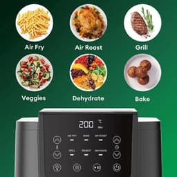 Airfryer XXL - Volume 5 liter - 1500 W - 6-in-1 functie - LED touchscreen - Friteuse - Kijkvenster - Verlichting - Bakken - Grillen - Opwarmen - Drogen — thumbnail 3