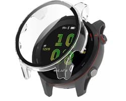 Strap-it Bescherm hoesje - case met screen protector van glas - geschikt voor Garmin Forerunner 255 (transparant)