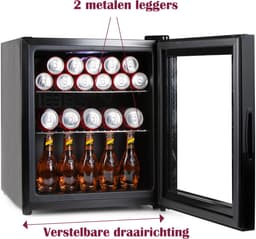 PRIMO PR178BC Drankkoelkast - Minibar - Mini Koelkast - Glazen deur - 46L - D - Zwart — thumbnail 8