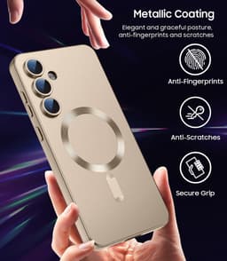 AziLine Magnetische Premium Goud Hoes voor Galaxy S25 – Stijlvolle Bescherming met Ingebouwde MagSafe en Camera Lens Bescherming Geschikt voor Samsung Galaxy S25 — thumbnail 6