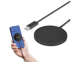 Draadloze Oplader - Geschikt voor Qi2, MagSafe & iPhone 16, 15, 14, 13, 12, AirPods - 15W - Snellader - Magnetische Opladers - Zwart