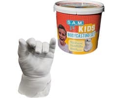SAM Kids Bodycasting Set | De enige echte | voor het afvormen van minimaal 3 kinderhanden | Gips beeldje | complete set | Bekend van televisie | De beste kwaliteit gips en Gel