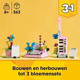 LEGO Creator 3-in-1 - Typemachine met bloemen Constructiespeelgoed — thumbnail 5