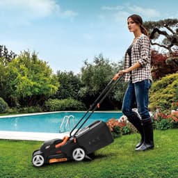 Accugrasmaaier - Elektrische Grasmaaiers - Gazontrimmer - Grastrimmer - met Krachtige Borstelloze Motor - Maaibreedte 30cm - 3 Instelbare Maaihoogtes (30-70 mm) - 4000 mAh Lithium-ion Accu - Oplader - 20V - Zwart — thumbnail 2