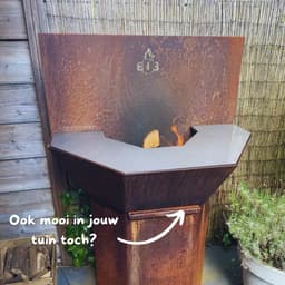B0BS BBQ - Cortenstaal - Cortenstaal Barbecue - Praktische aslade - Platte achterkant - Ingebouwde lekrand — thumbnail 3