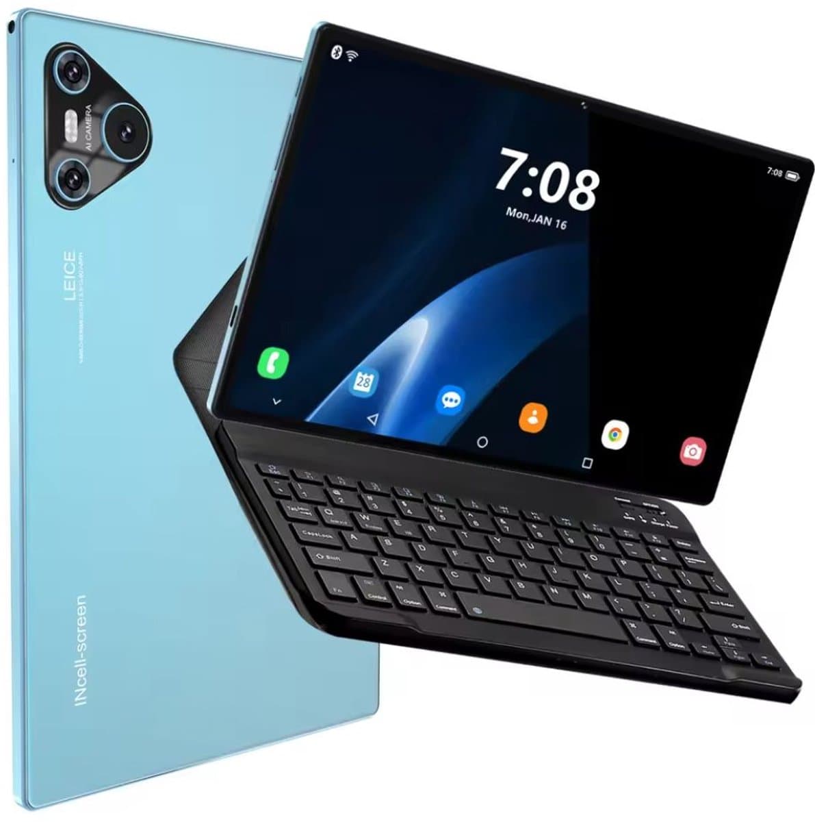 Mookes Pad 9 Pro Tablet 10.1 inch Android Snapdragon 8gen2 Global 12GB 512GB 10000 mah 5G Dual SIM WIFI HD Scherm - Blue Keyboard — afbeelding 1