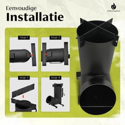 EmberElegance® Rocket Stove - Rocketstove - Kachel Kooktoestel - Draagbare Houtkachel Voor Kamperen - Campingkooktoestellen - Camping Oven - Kampeer Kachel - Camping Kooktoestel - Camping Accessoires — thumbnail 4