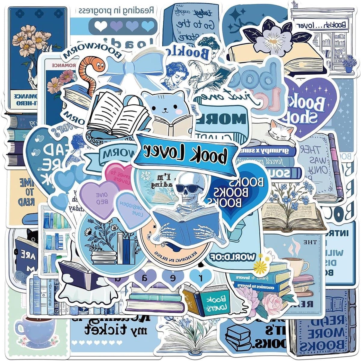 Boekachtige Stickers Set - 100 stuks | Esthetisch, Kawaii, Scrapbook Stickers | Voor Kindle Hoes, Laptop, Koffer — afbeelding 1
