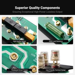 Fosi Audio LC30 VU Meter Versterker Luidspreker Selector Box, 2-Weg Analoge Audio Schakelaar - voor Stereo HiFi Versterkers en Passieve Luidsprekers, - Geel — thumbnail 3