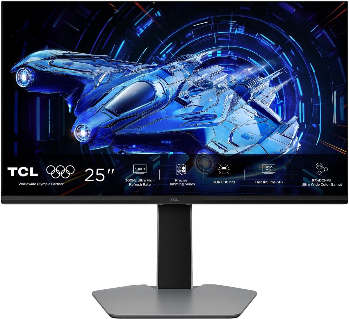 TCL 25G64 25 inch fhd qd-mini led 300hz scherm — afbeelding 1