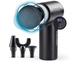 Massagepistool met 6 Niveaus en 4 Opzetstukken - Draagbaar en Oplaadbaar voor Diepe Ontspanning