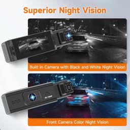 Dashcam voor en achter met 3,16 inch IPS-scherm en WiFi-verbinding - 1080p HD autobeveiligingscamera — thumbnail 5