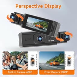 Dashcam voor en achter met 3,16 inch IPS-scherm en WiFi-verbinding - 1080p HD autobeveiligingscamera — thumbnail 4