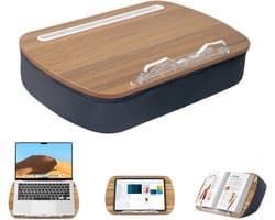 LEVANTU Laptopkussen / Schootkussen dienblad - Schootdienblad - Laptop kussen - Laptray - Schootbureau - Grijs