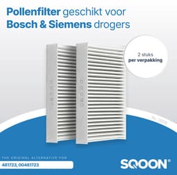 SQOON® Filter Voor Bosch Droger 2x - Pollenfilter - Filter Condensor WTL120 - 150 / 00481723 — thumbnail 3