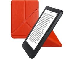 kwmobile e-reader hoesje geschikt voor Kobo Clara BW / Colour hoes - Ereader flip case met standaard - E reader cover van kunstleer - In oranje