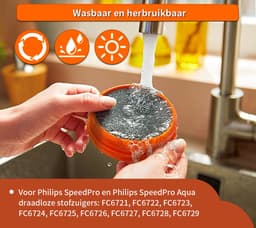 Filterpakket geschikt voor Philips Speedpro-stofzuiger met steel - 6-delig - Stofzuiger - Stofzuigeraccessoires — thumbnail 2