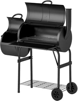 Premie Houtskool barbecue - Smoker Barbecue - 2-in-1 ontwerp - BBQ voor buiten, tuin - Zwart — thumbnail 1