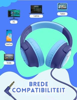 StayPowered Kinderheadset - Gehoorbescherming en Gemoedsrust Gecombineerd! - met Volumebegrenzing - Kristalhelder Stereogeluid - Draaibare Oorschelpen - Verstelbare Hoofdband - Compact Design - Donkerblauw - Levering Sneller dan Aangegeven! — thumbnail 4
