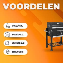 Houtskool barbecue - BBQ - Thuis of camping - Kachel - Voor 5-10 Personen - Op wielen - Outdoor — thumbnail 2