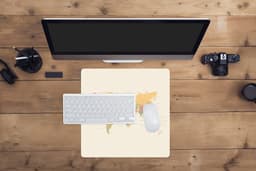 Muismat XXL 40x40 cm - Bureau onderlegger - Bureau mat Wereldkaart - Realistisch - Beige - Bureaumat - Gaming mousepad xl - Bureaulegger groot - Computer deskmat — thumbnail 4