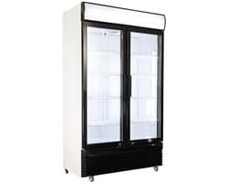 Combisteel Koelkast - 750L - Zwart/Wit - +2°C/+10°C - Geforceerd - 2 Draaideuren - Wielen - 1120x610x1965mm - Horeca Koelkast