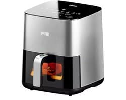 Airfryer - Hete Luchtfriteuse - 5L Elektrische Friteuse / Oven - Oilless Fornuis Met Aanraakingsbediening - Anti-aanbaklaag - Kijkvenster - Familiegrootte - Met beveiligingsslot - Zwart