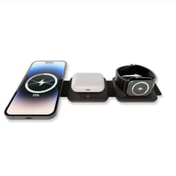 Coverzs 3 in 1 Travel Charger geschikt voor Apple iPhone / Apple Watch / AirPods - Oplader draadloos - iPhone Oplader met kabel - USB A naar USB C - Opvouwbaar Docking station - Vouwbaar Oplaadstation - GSM lader Qi station — thumbnail 1