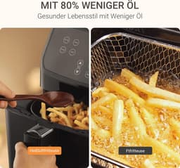 Digitale Airfryer 5,5L met 8 Voorinstellingen en Temperatuurkeuze van 30 tot 200 °C — thumbnail 5