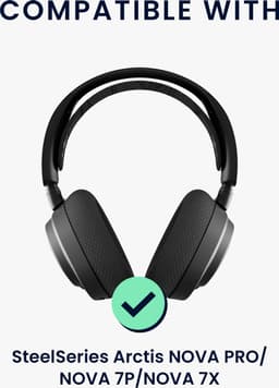 kwmobile vervangende koptelefoonband voor SteelSeries Arctis NOVA PRO / NOVA 7P / NOVA 7X koptelefoon band - Nylon zachte hoofdband voor hoofdtelefoon in zwart — thumbnail 4
