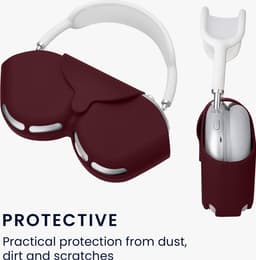 kwmobile cover voor over-ear koptelefoon - geschikt voor Apple AirPods Max / AirPods Max 2 - Van flexibel silicone - In bordeaux-violet — thumbnail 2