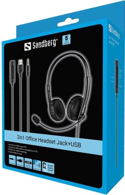 Sandberg - 126-21 - hoofdtelefoon - Bedraad - Kantoor - Zwart - 2in1 - callcenter — thumbnail 5