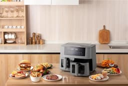 Equivera Dubbele Airfryer - Dubbele Mand - Dual Cook - Heteluchtfriteuse - Verschillende Programma's - Dual Zone - Mega — thumbnail 3