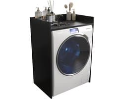 Wasmachinekast Bovenbouwkast voor Droger en Wasmachine - Mat Zwart