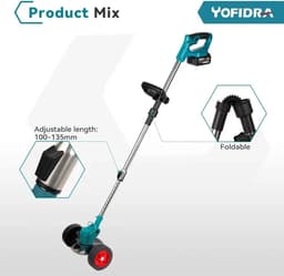 Mercadome® - Grasmaaier - Grasmaaier Elektrisch - Grastrimmer - Draadloos - 2x18V batterij — thumbnail 2